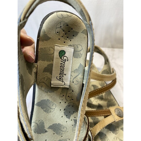 GOLFSTREAM Greenleaf Women's Spike Golf Sandals Beige Leather Utility size 10M - Picture 7 of 8